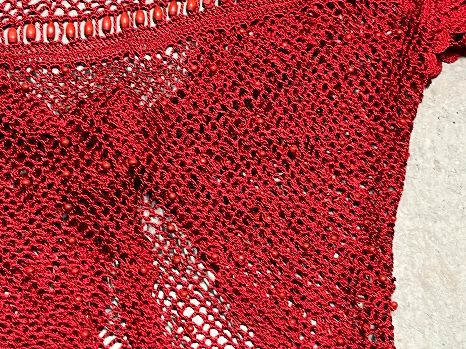 Bolero de ganchillo rojo con cuentas – photo 19